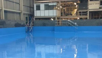 Epoxy Resin Flooring installed in a hotel pool for enhanced chemical resistance and anti-slip properties