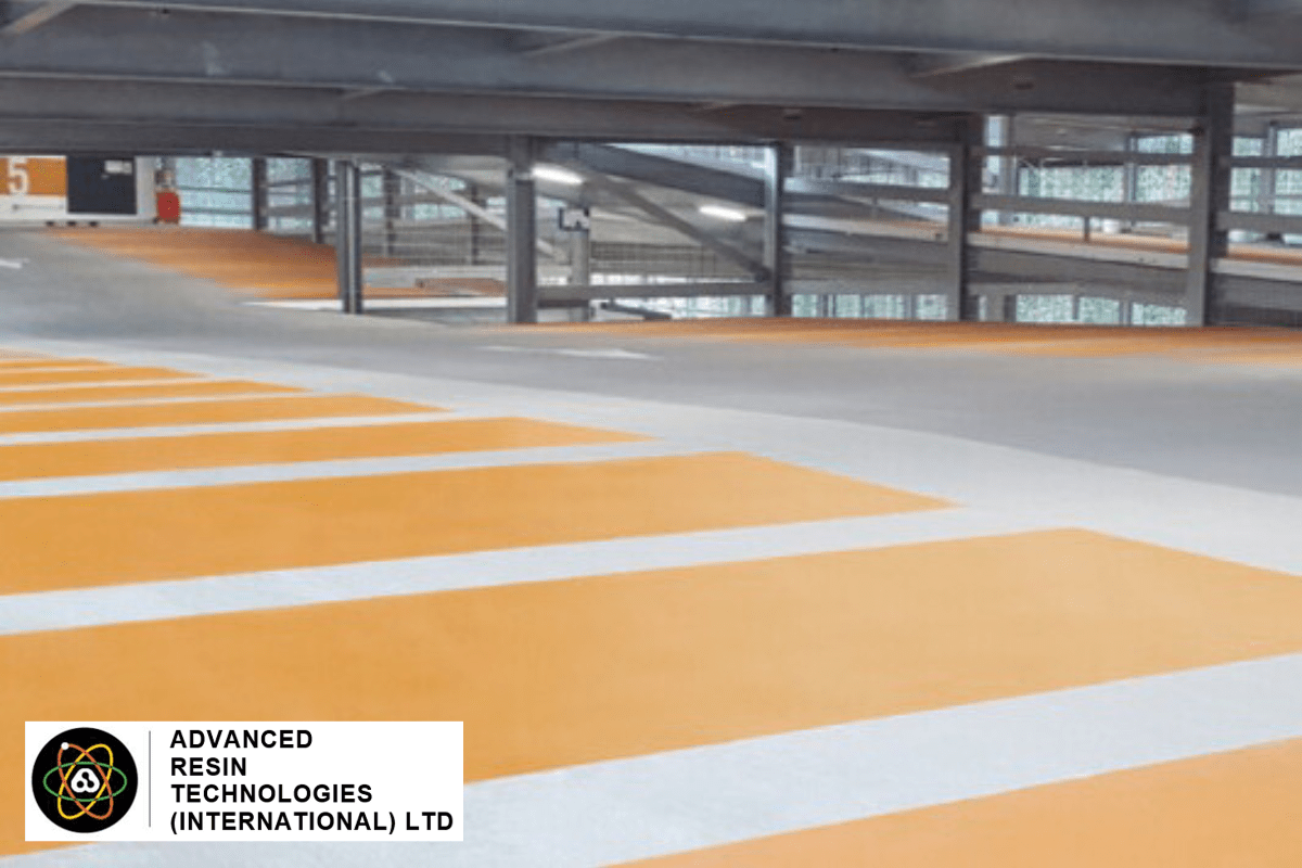 A multi story carpark with a hard-wearing and highly protective polyurethane flooring.